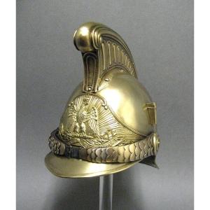 Firefighter Helmet From The Commune Of Chevrière, Type 1855, Second Empire.