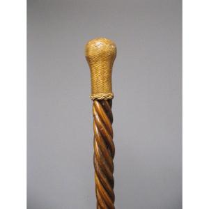 Proantic: Antique Victorian Cane Entirely In Horn, 19th Century