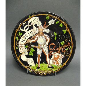 Swiss Ceramics: Large Majolica Dish From Thun.