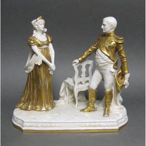 Saxony Porcelain, Scheibe-alsbach Manufacture Napoleon 1st And Joséphine.