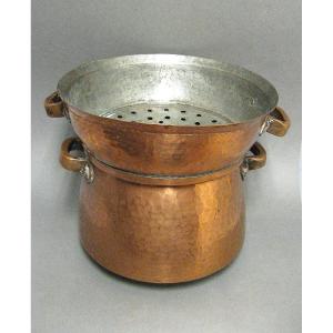 19th Century Hammered Copper Steamer.