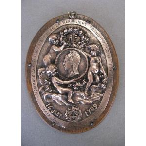 Medallion Proclamation 1st French Republic 1792. Marianne. Freemasonry.