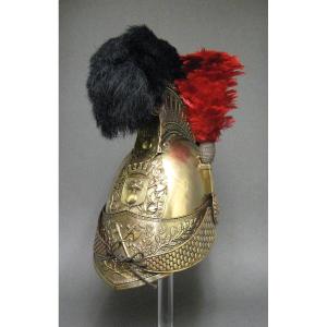 Casque De Pompier Officier Mle 1821 Ville De Ste Maure.