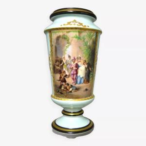 Vase In Old Paris Nineteenth. Renaissance Style.