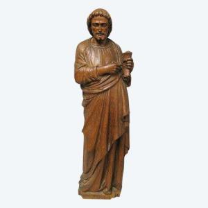 Saint En Bois Sculpté Fin XVIIIe .