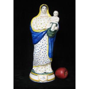 Grande Vierge à l'Enfant De Quimper 41 Cm.