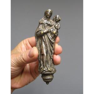 Virgin And Child Of Wall Lamp In Silvered Bronze XVII