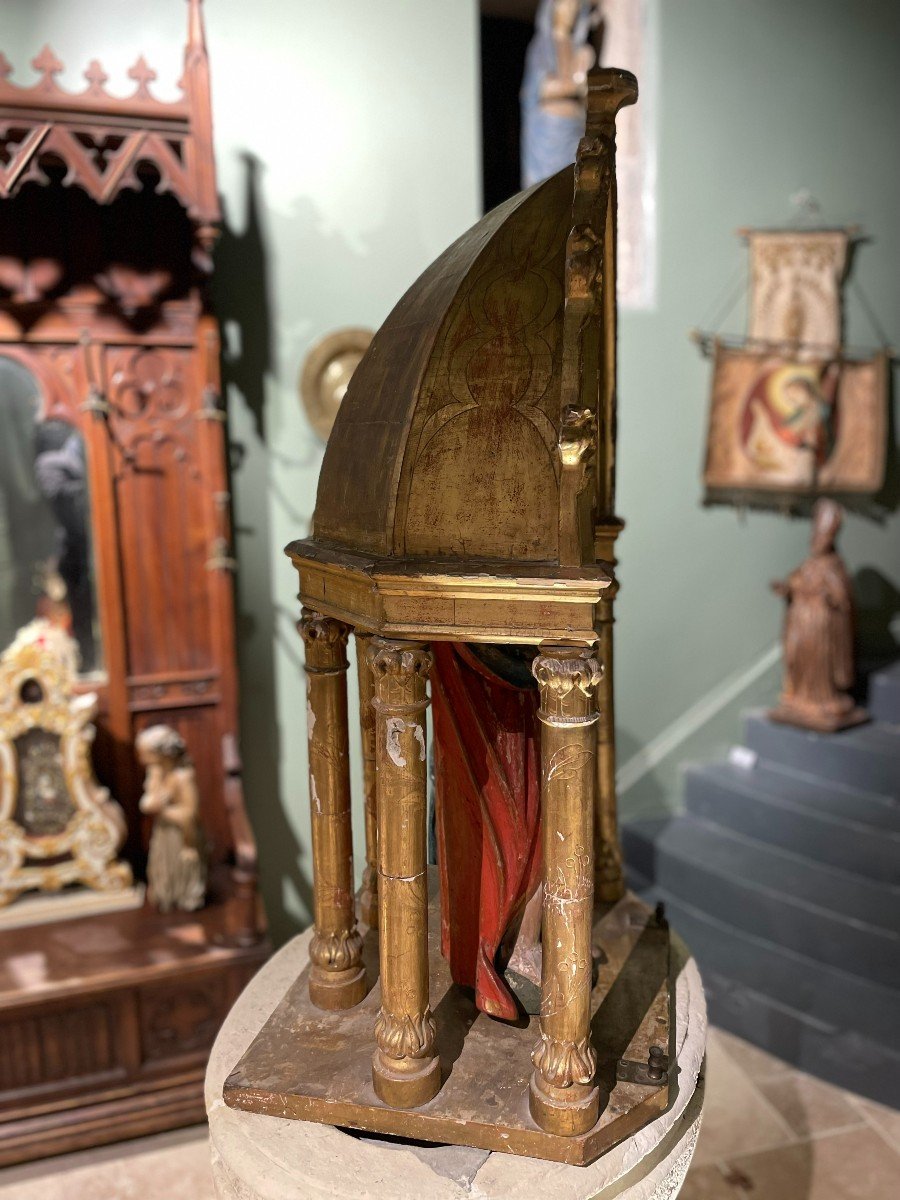 Ciborium en bois doré-photo-4