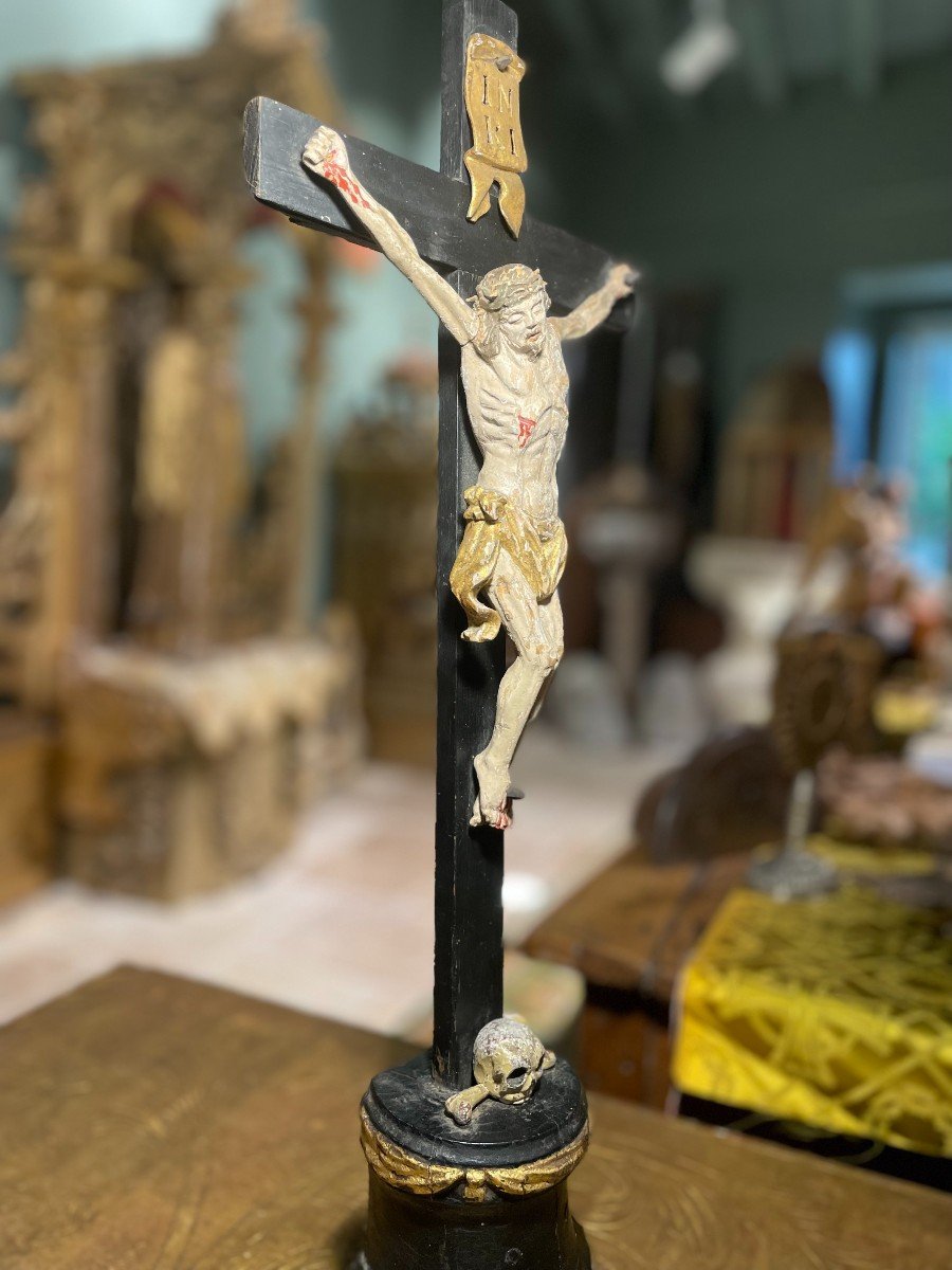 Crucifix En Bois Du XIXe-photo-1