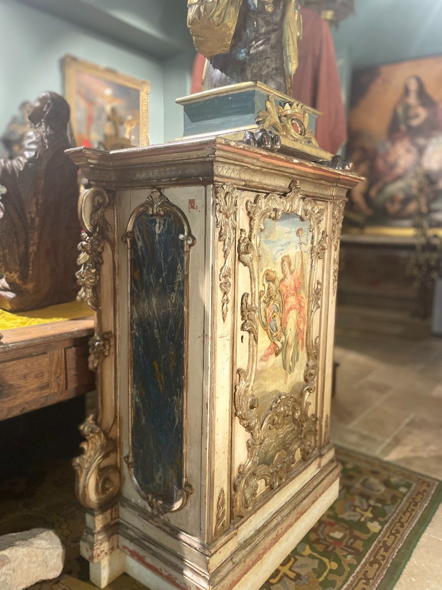 High Woodwork Buffet With Arms Of Clement XIII - Circa 1760-photo-3