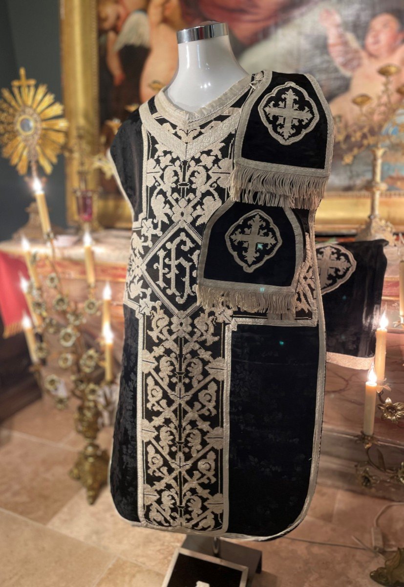 Chasuble Noire  - Parure Complète -fin XIXe-photo-4