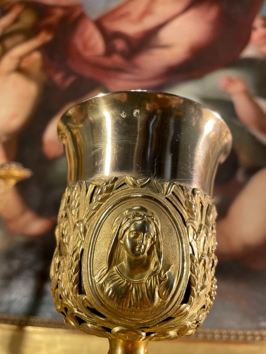 Vermeil And Gilded Brass Chalice - Circa 1830-photo-1