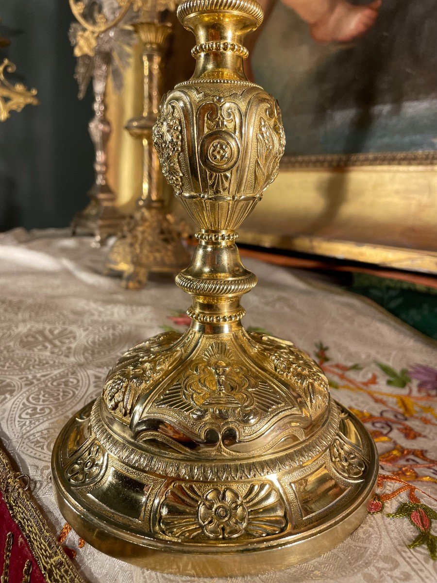 Vermeil And Gilded Brass Chalice - Circa 1830-photo-2