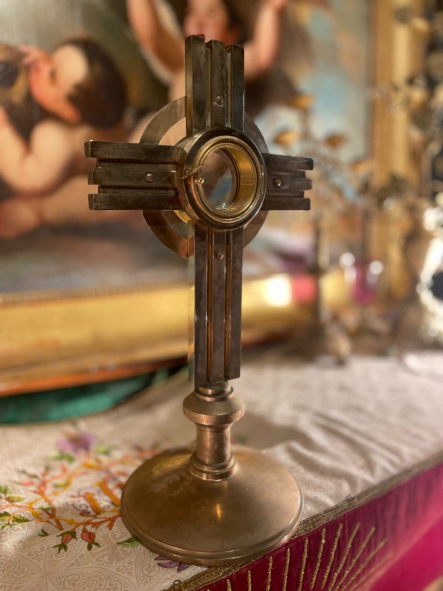 Brass Monstrance - Art Deco - 20th Century-photo-3