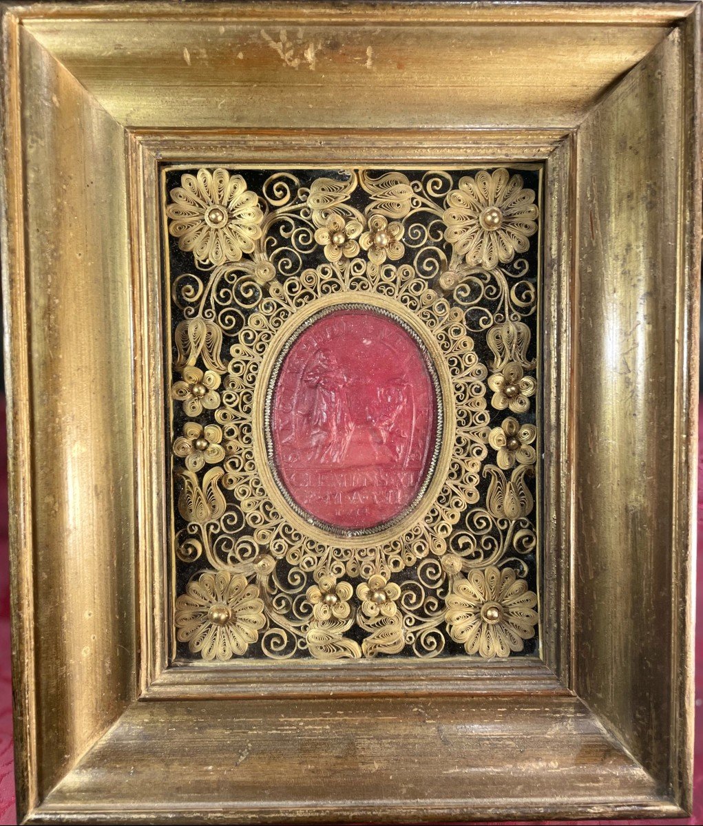 Important Wax Stamp From Clement XI - 18th Century