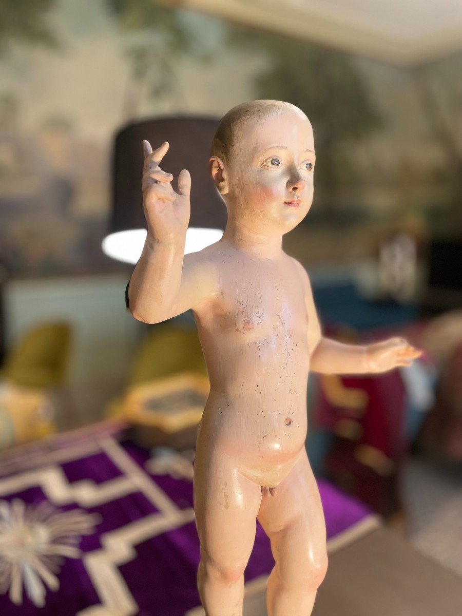 Statue Of The Child As Savior Of The World - 18th Century-photo-3