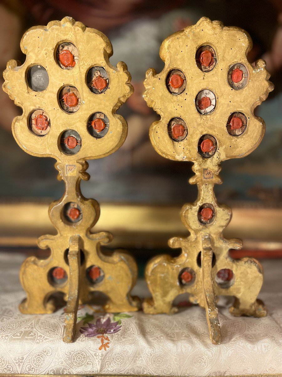 Paire De Monstrance-reliquaires Aux 22 Capsules - XVIIIe-photo-3