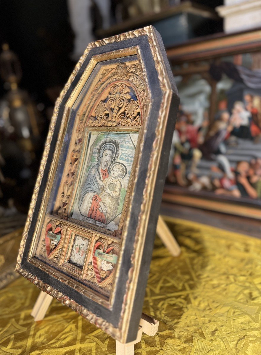 Altar Style Reliquary Painting - 18th Century-photo-4