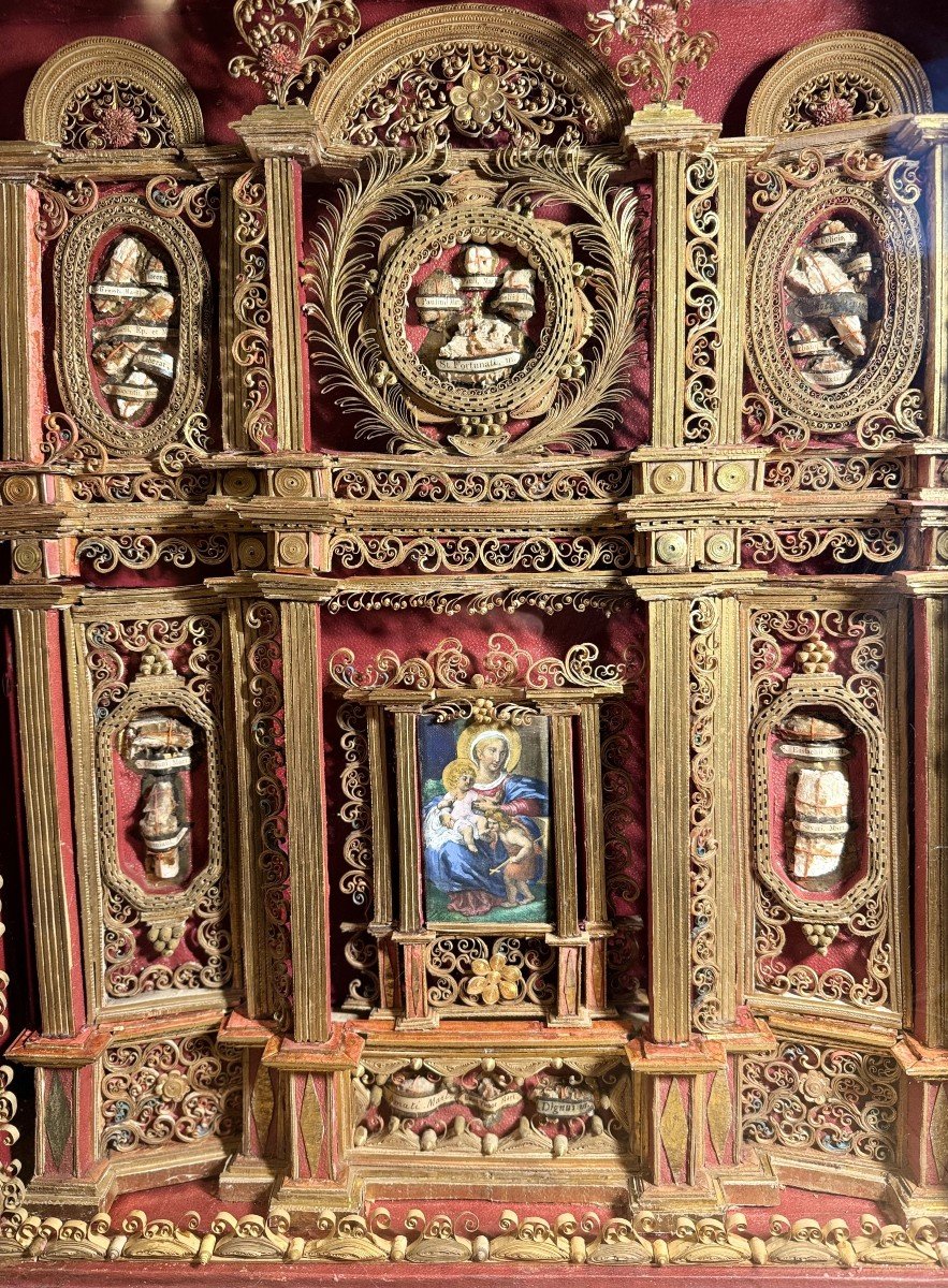 Remarkable Reliquary Altarpiece Style With 21 Relics - XVIII-photo-4