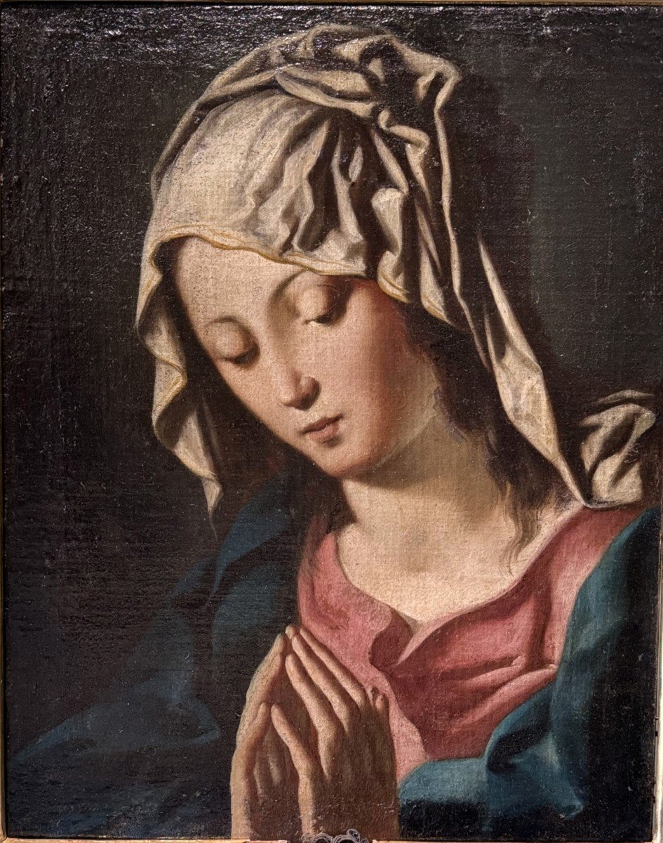 Vierge Du XVIIe - Maitre Italien - circa 1700-photo-2