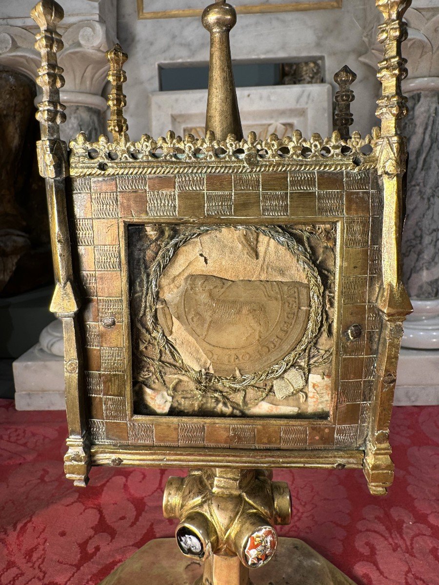 Monstrance Copper Reliquary – Late 15th Early 16th Century-photo-5