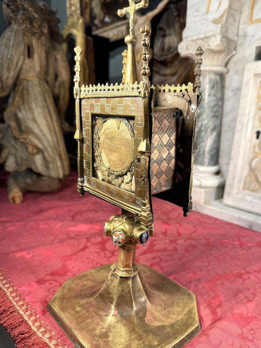 Monstrance Reliquaire En Cuivre – Fin XVe Début XVIe-photo-7