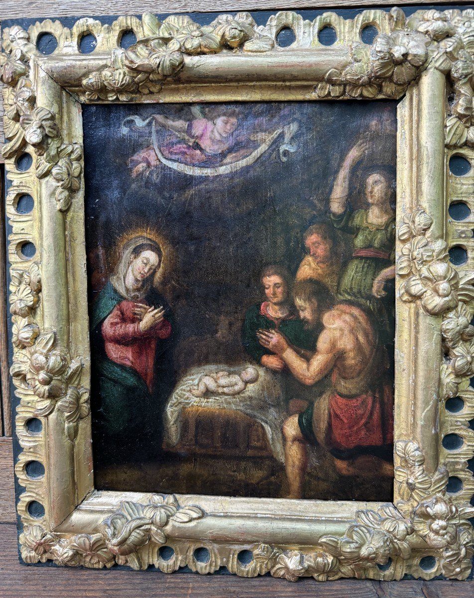 Nativité - Huile Sur Cuivre - XVIIe-photo-2