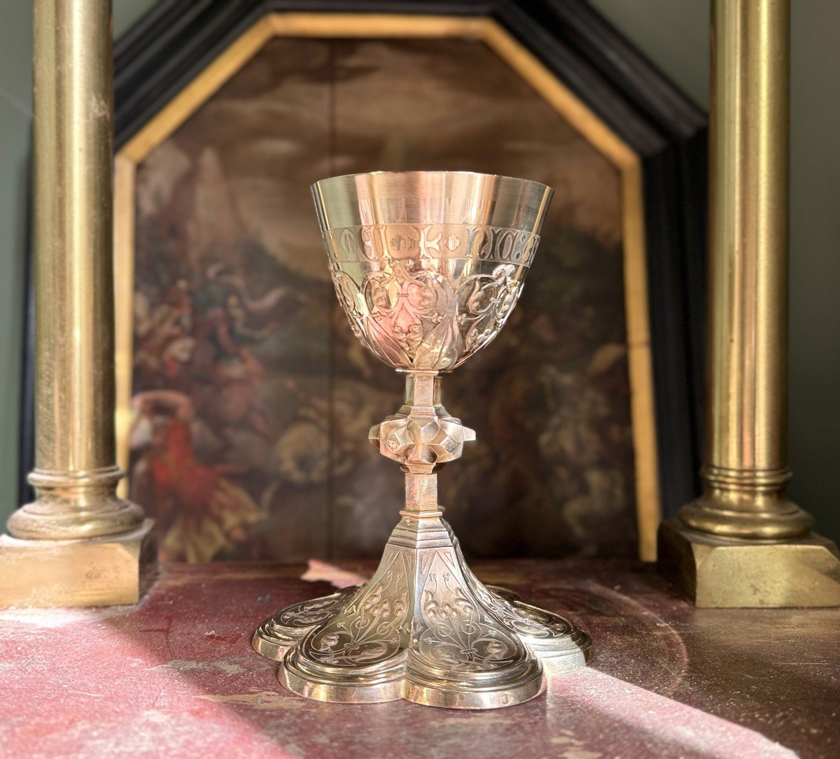 Chalice And Its Paten In Silver – Trouillier Frères – Second Half Of The 19th Century-photo-3