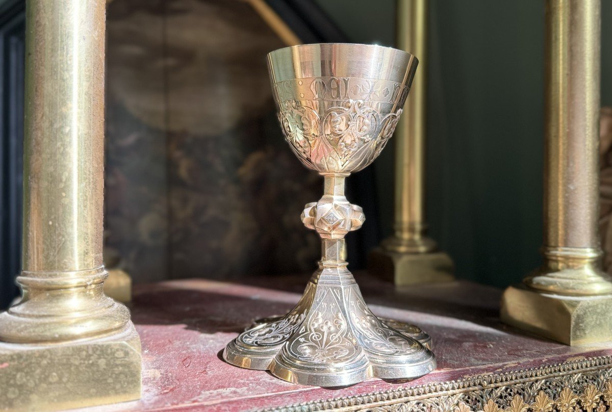 Chalice And Its Paten In Silver – Trouillier Frères – Second Half Of The 19th Century-photo-4