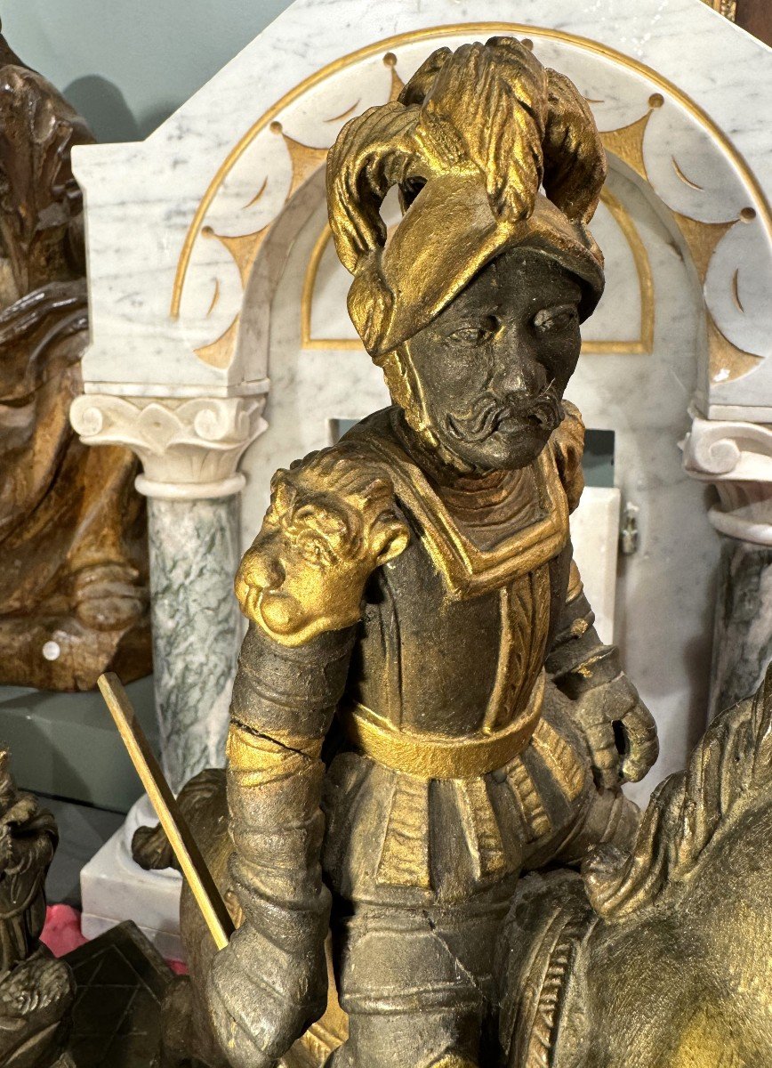 Sculpture Of Saint George And The Dragon - 17th Century-photo-4