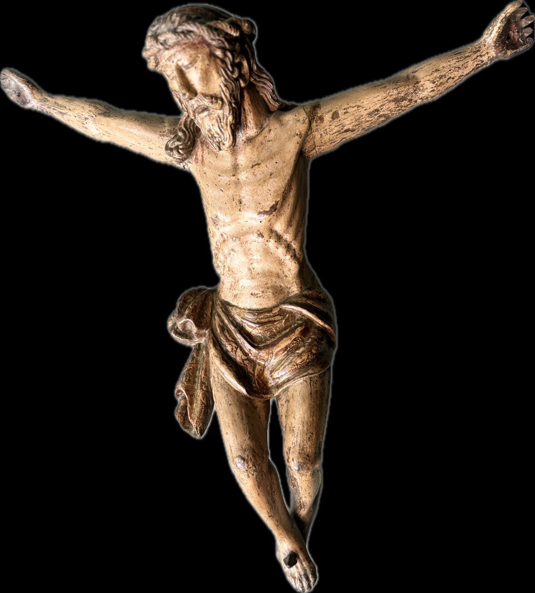 Grand Christ En Bois Sculpté Et Polychromé - XVIIIe