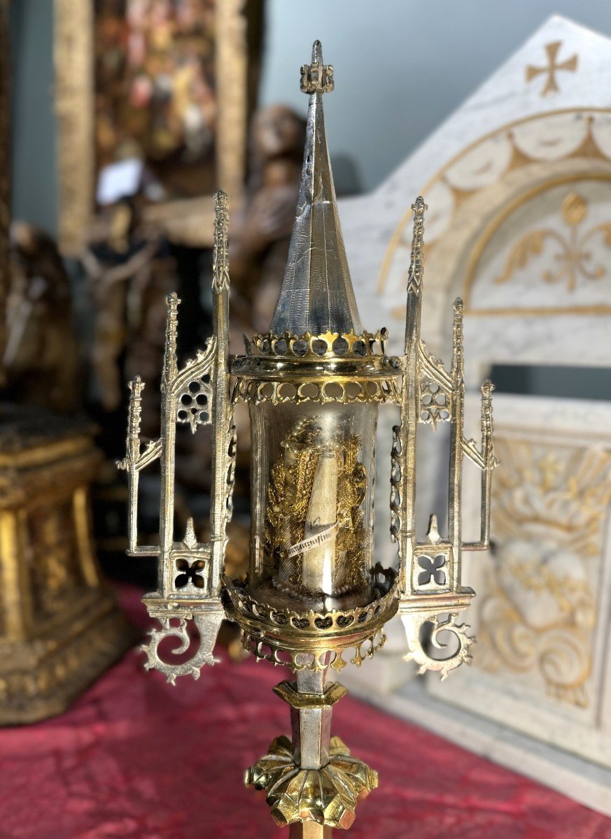 Monstrance Reliquaire Gothique - Circa 1500-photo-3