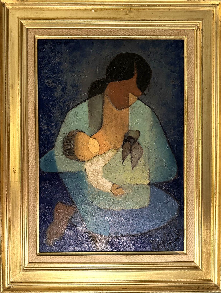 Breastfeeding Woman - Nursing Virgin Of Toffoli - 20th Century-photo-4