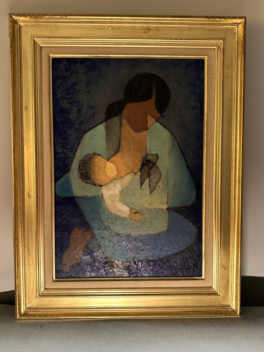 Breastfeeding Woman - Nursing Virgin Of Toffoli - 20th Century-photo-1