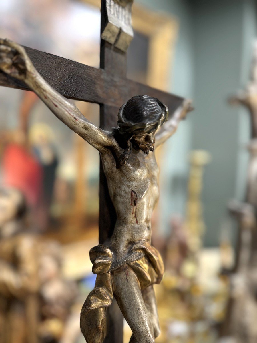 Grand Groupe De Crucifixion Baroque – XVIIIe-photo-3