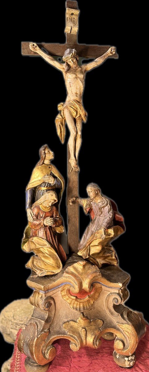 Grand Groupe De Crucifixion Baroque – XVIIIe