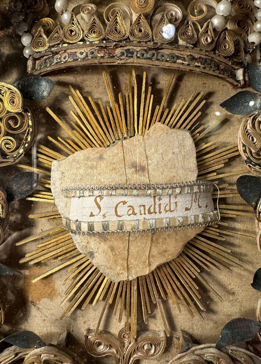 Reliquary Painting Of Saint Candide - Late 18th Century