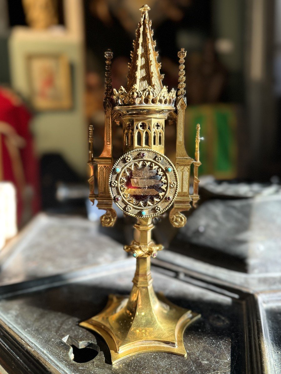 Monstrance Reliquary Of Saint Peter And Saint Andrew - 19th Century-photo-2