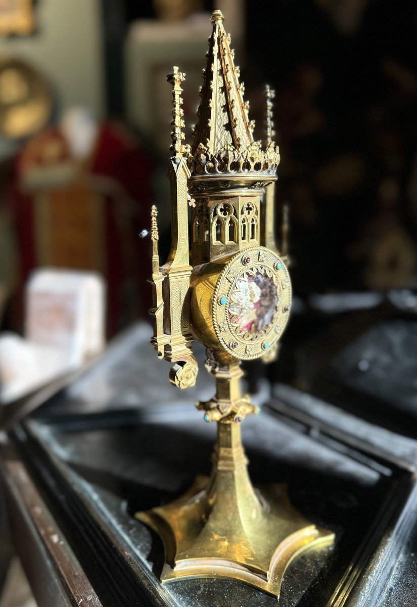 Monstrance Reliquary Of Saint Peter And Saint Andrew - 19th Century-photo-3