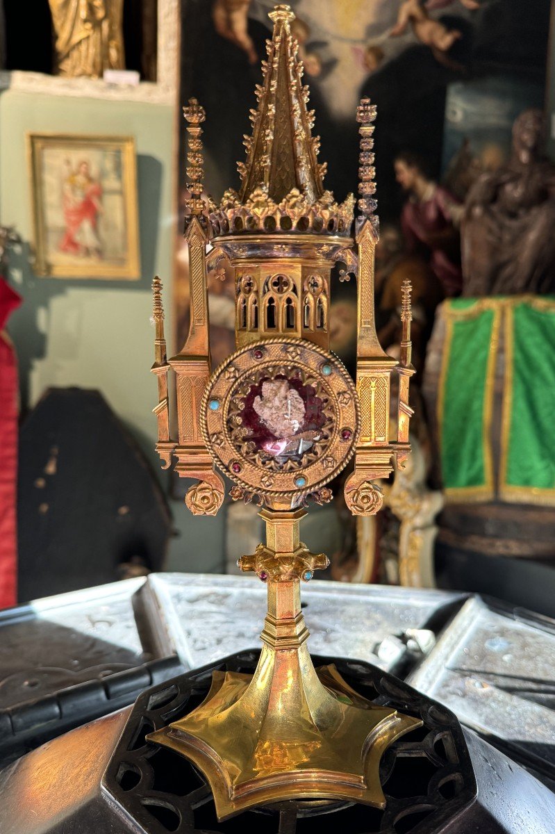 Monstrance Reliquary Of Saint Peter And Saint Andrew - 19th Century-photo-4