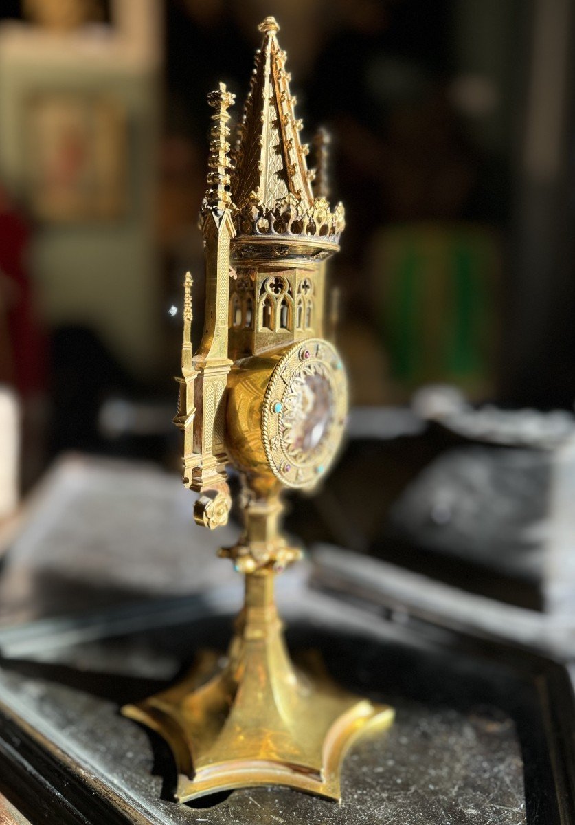 Monstrance Reliquary Of Saint Peter And Saint Andrew - 19th Century-photo-1