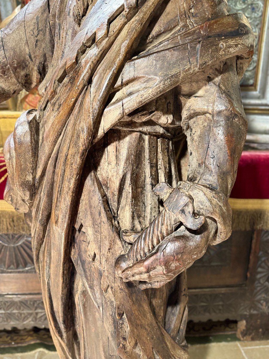 Important Pair Of Sculptures Of Saint Peter And Saint Paul - 17th Century-photo-1