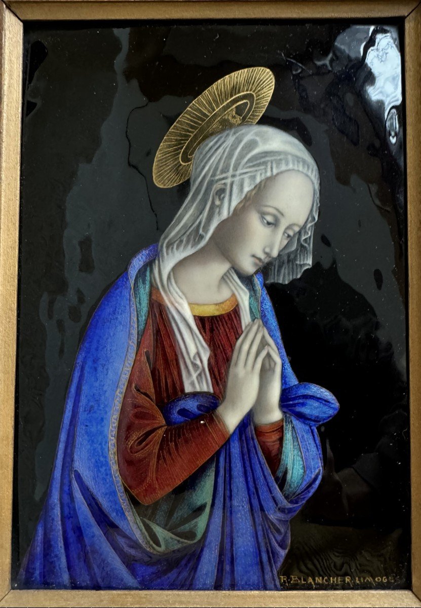 Vierge à L’enfant - Tableau En émail – XXe-photo-3