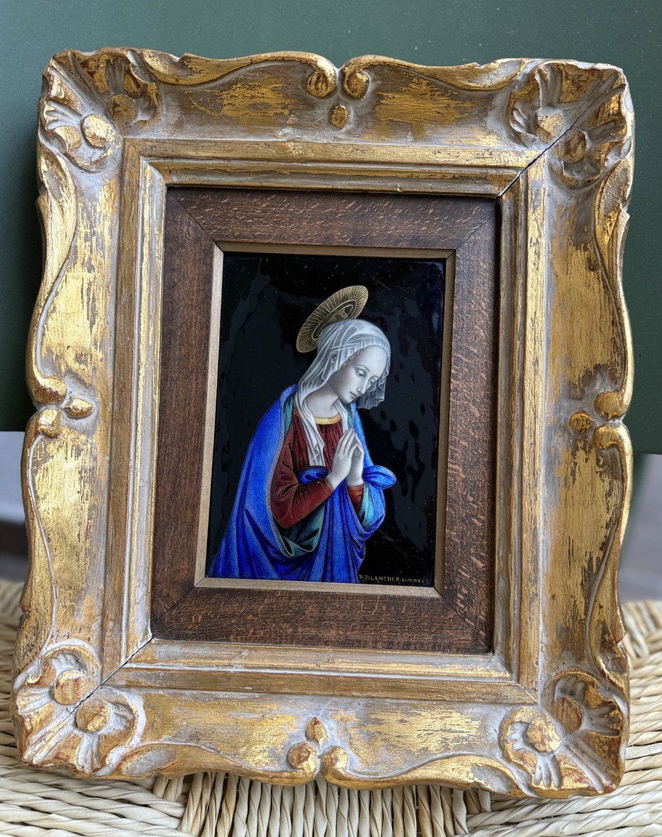 Vierge à L’enfant - Tableau En émail – XXe-photo-4