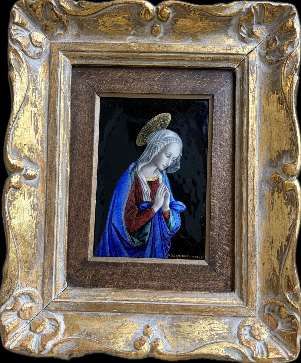 Vierge à L’enfant - Tableau En émail – XXe