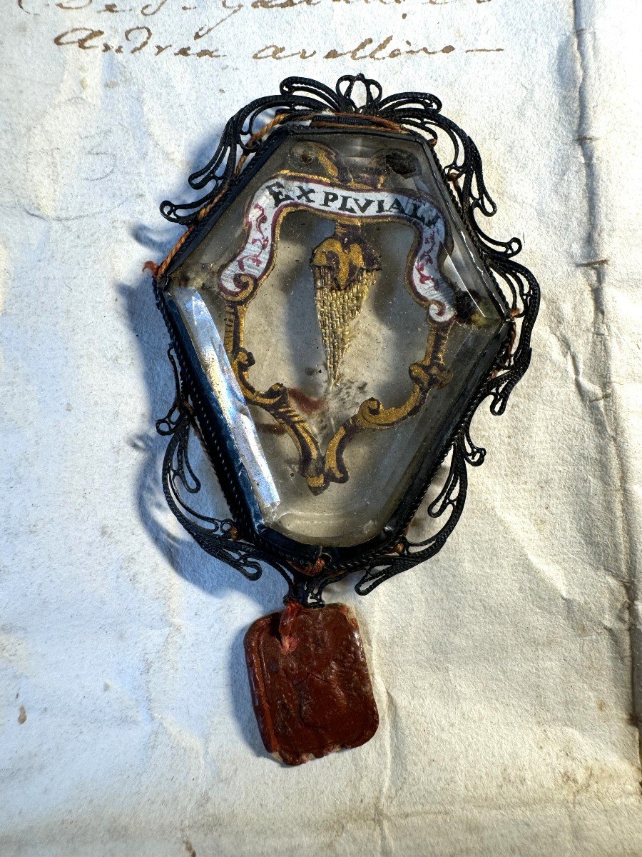 Crystal Reliquary And Its Authentic From 1759 -photo-2