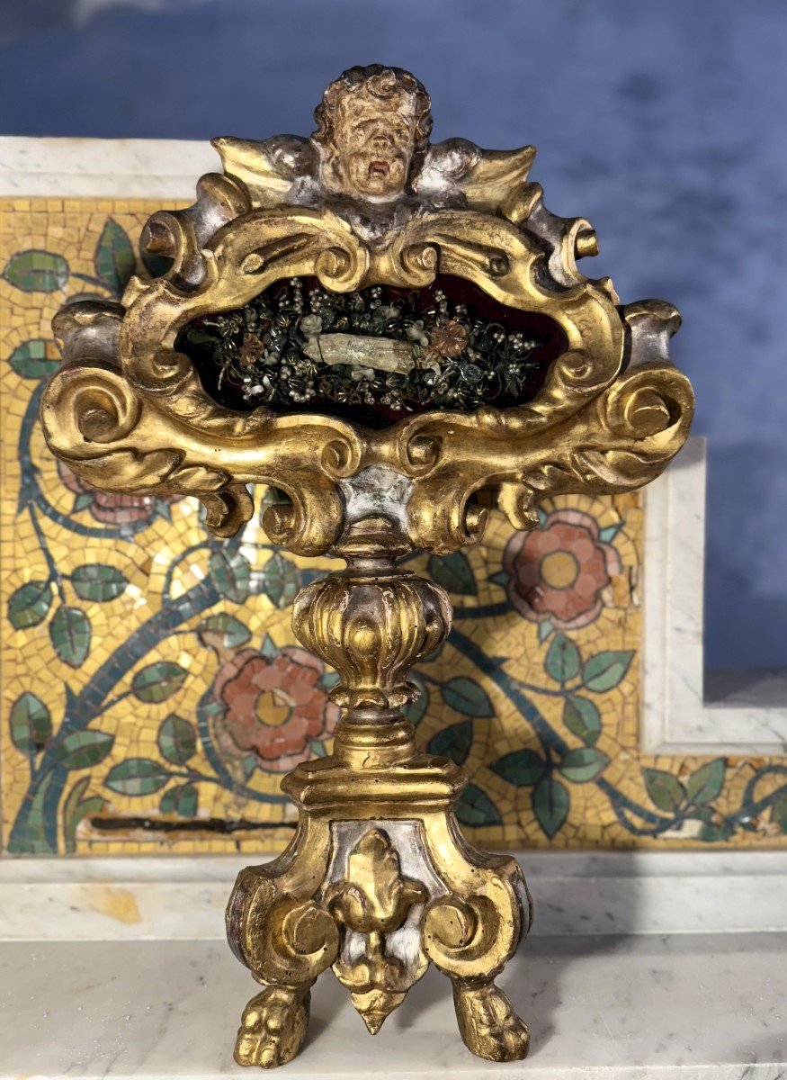 Monstrance Reliquaire Coiffée D’un Ange – XVIIIe-photo-2