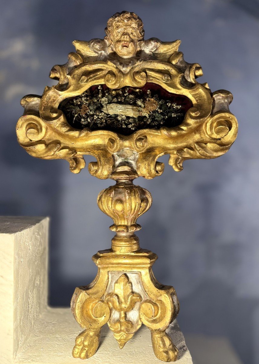 Monstrance Reliquaire Coiffée D’un Ange – XVIIIe