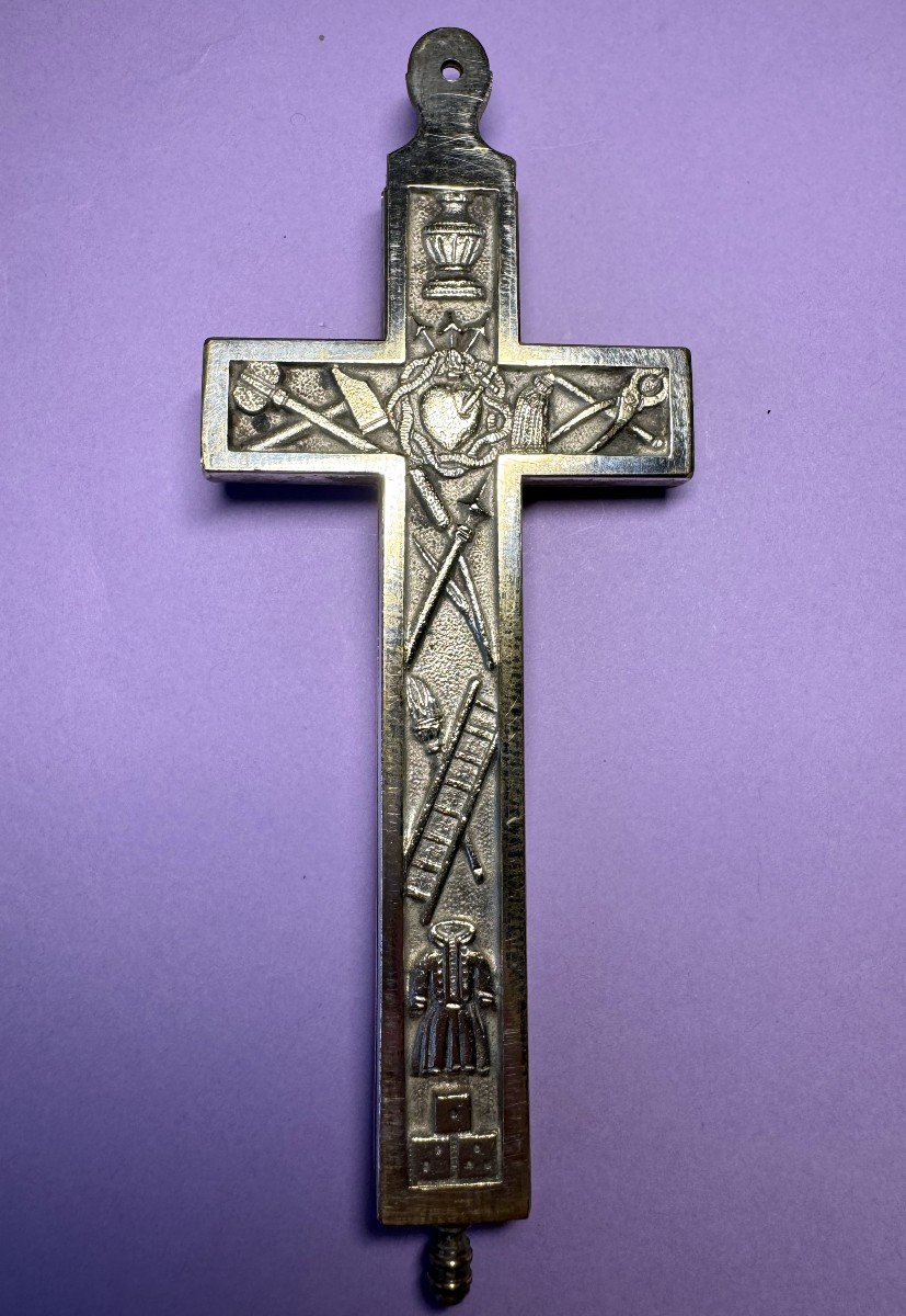 Paperolle Reliquary Cross And Its 14 Relics – 19th Century  -photo-3