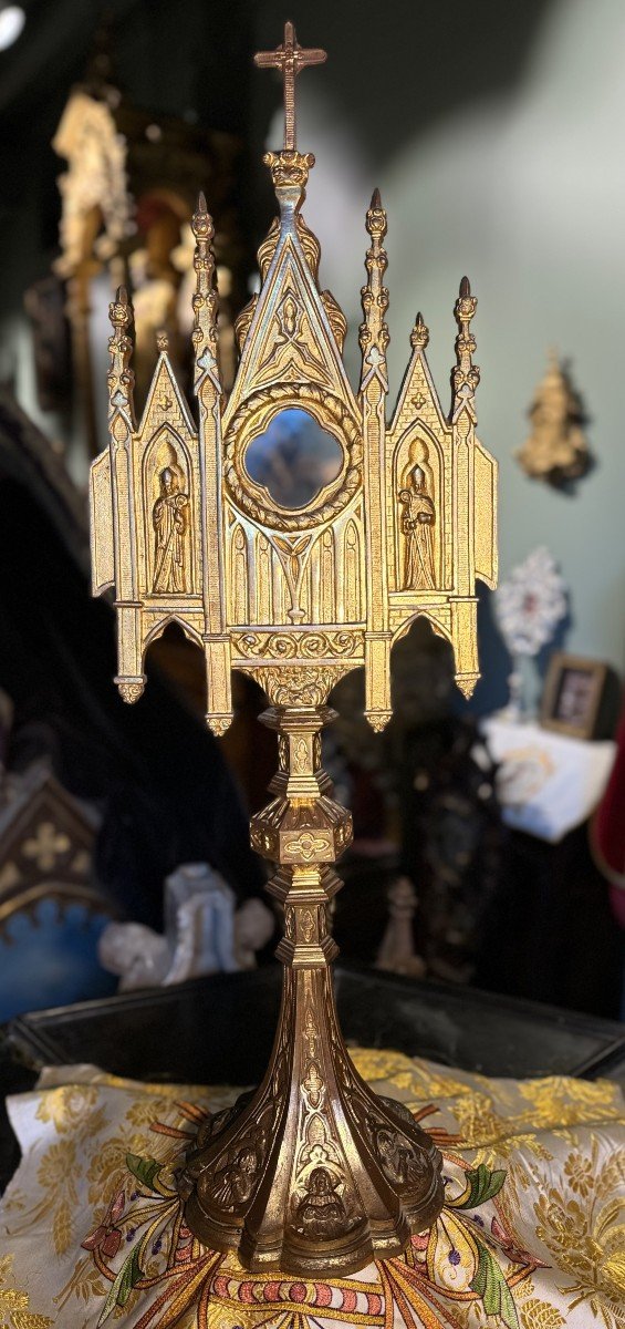 Monstrance Reliquaire Néogothique – XIXe -photo-2